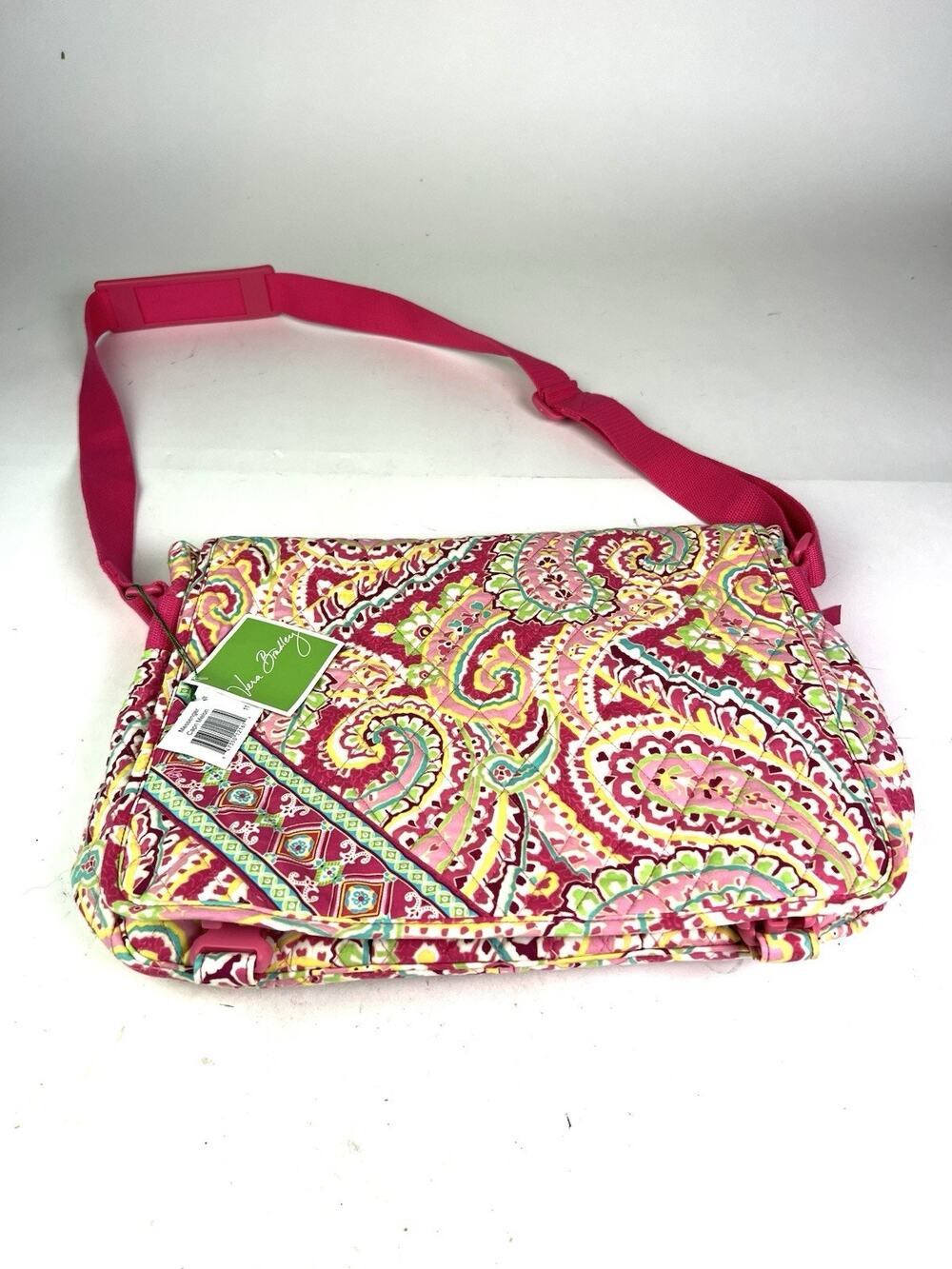 NEW Vera Bradley Capri Melon Laptop Messenger Bag Crossbody Tote Paisley NWT